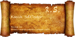 Kasik Sándor névjegykártya
